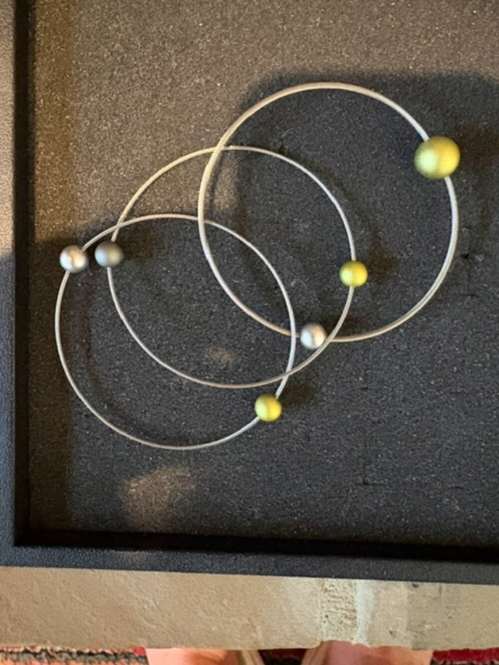 Lot of Colored Pearl and Designer Inspired Piano Wire Flexible Bangle Bracelets